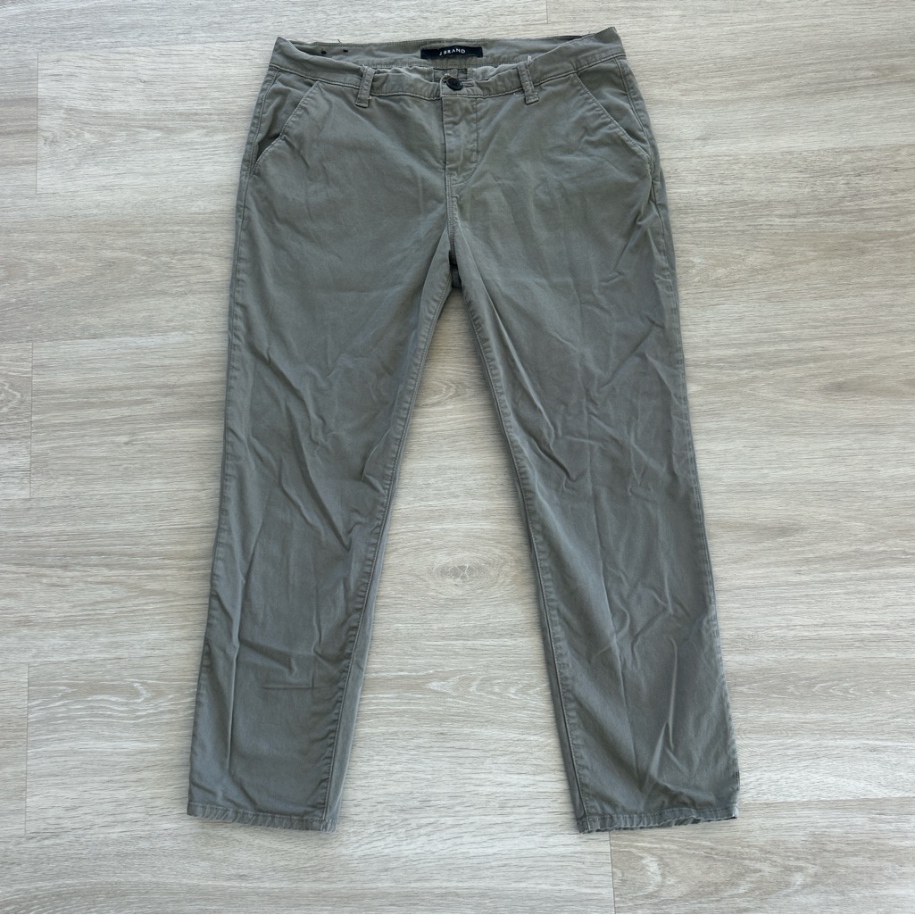 J Brand Womens 29 Chino Pants Khaki Ankle Low Rise Preppy